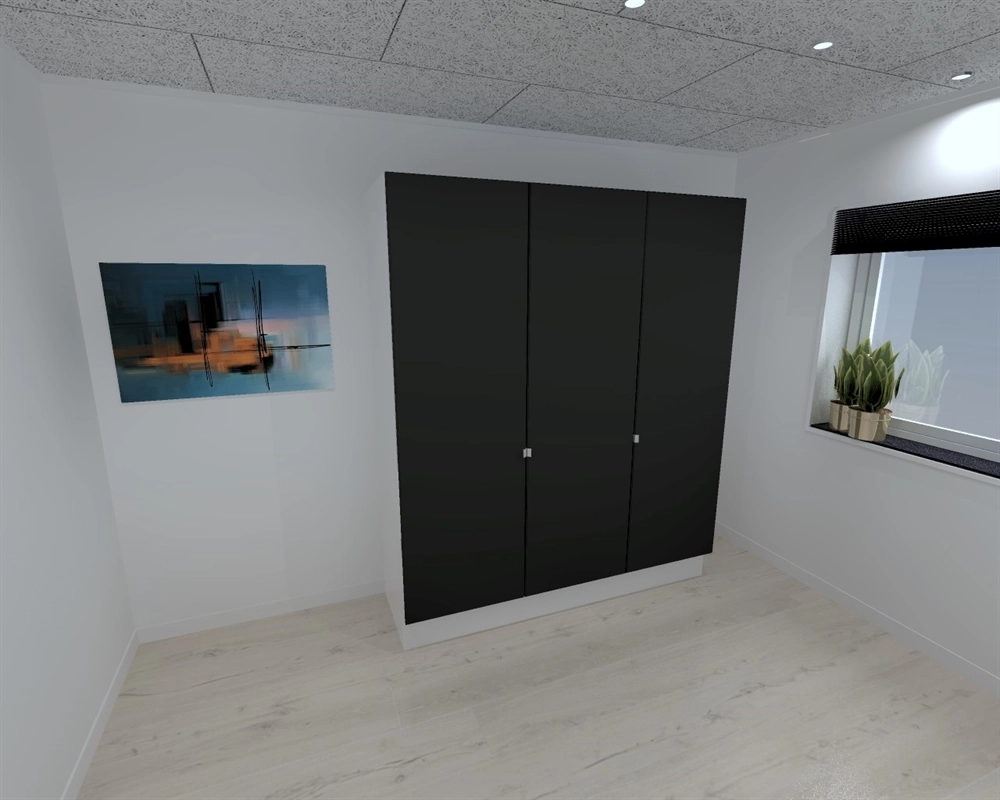 Kitchn Garderobeskap med 3 dører i svart 180 cm fra Kitchn med Phoenix Sort front